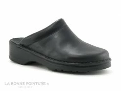 Sortie ? Arima ? DOG Noir - Sabot Homme Talon Epais - Cuir Noir ?