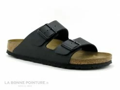 Bon marché ✔️ Homme Birkenstock ARIZONA Birko Flor Noir - BK051793 - Mule 2 Brides ?