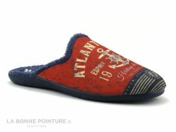 Promo ? ZEL'S Zels 7549 Rouge - Bleu Marine - Ancre - Pantoufle Mule Homme ?