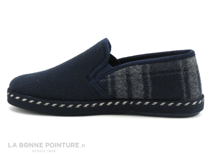 Remise ⭐ Ouf ! Ouf BARTO Marine Et Ecossais - Charentaise Homme ⌛ 2 Remise ⭐ Ouf ! Ouf BARTO Marine Et Ecossais - Charentaise Homme ⌛ – Image 2