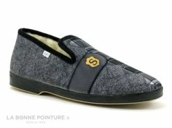 Sortie ? Ouf ! Ouf CADILLON Gris - Carreaux - Chausson Homme Fourre Laine ?