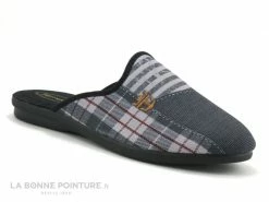 Coupon ✔️ Semelflex MICKAEL Gris - Carreaux - Pantoufle Mule Homme ?