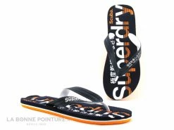 Budget ? Superdry Classic Scuba Flip Flop Navy - Tong Bleu Marine Homme ❤️