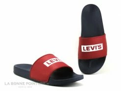 Meilleur prix ? Levi's Levis JUNE BABYTAB Navy Blue - Mule Homme Bleu Marine - Rouge ?