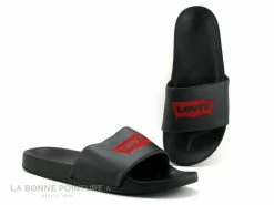 Offres ? Levi's Levis JUNE Batwing - 228998 Regular Black - Mule Noire Homme ✔️